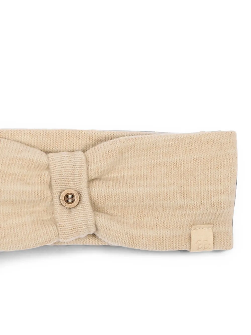 Bamboom Gebreide haarband met knoopdetail Beige