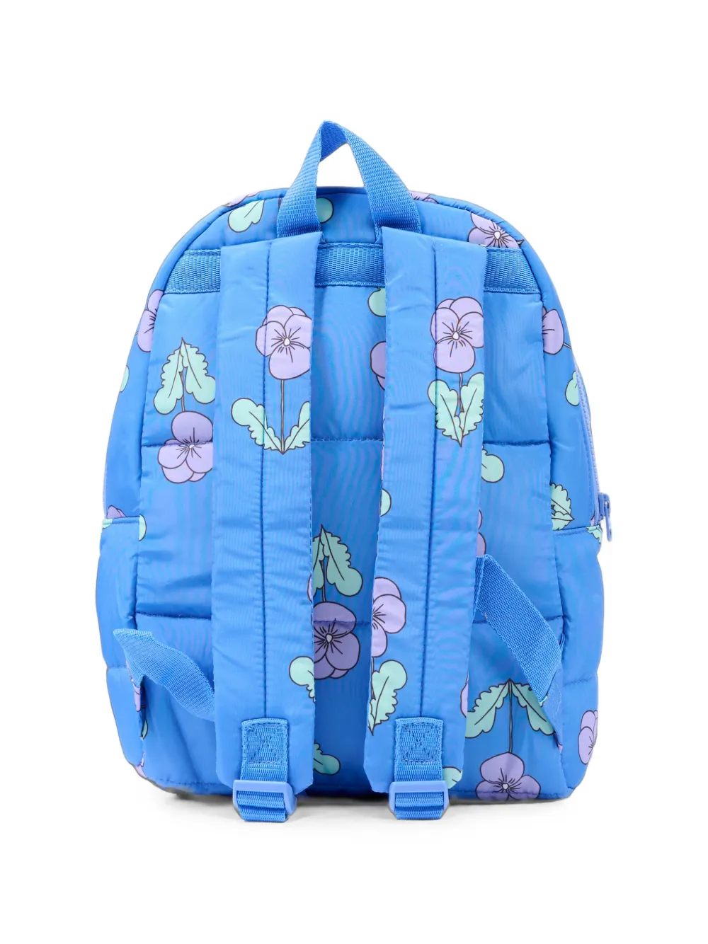 Mini Rodini Gewatteerde rugzak met bloemenprint Blauw