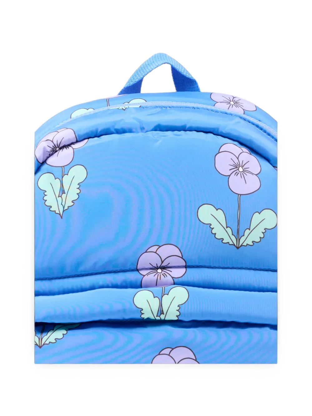 Mini Rodini Gewatteerde rugzak met bloemenprint Blauw