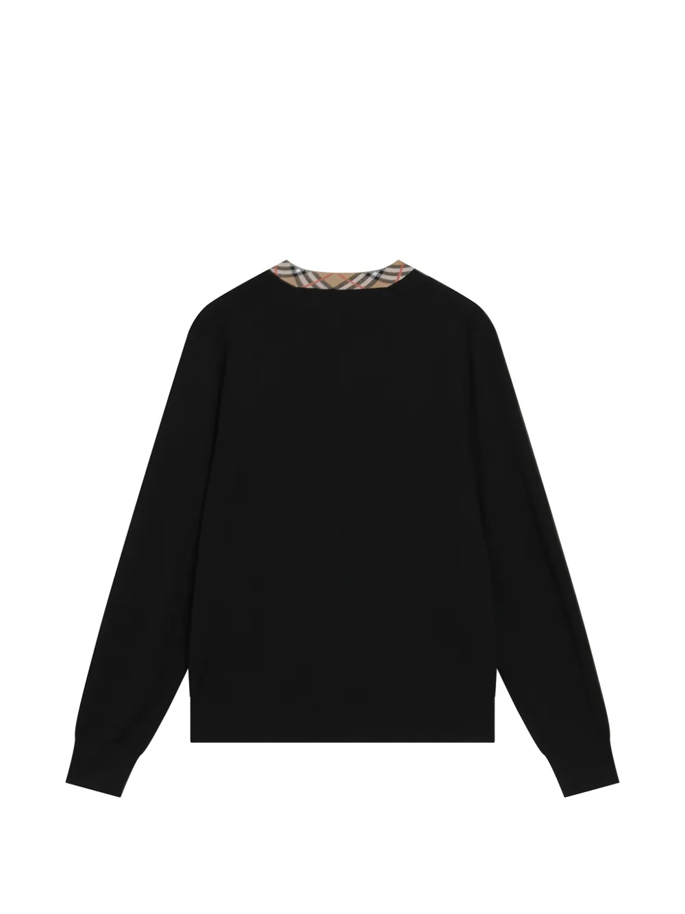 Burberry Kids Trui met geruite afwerking en V-hals Zwart