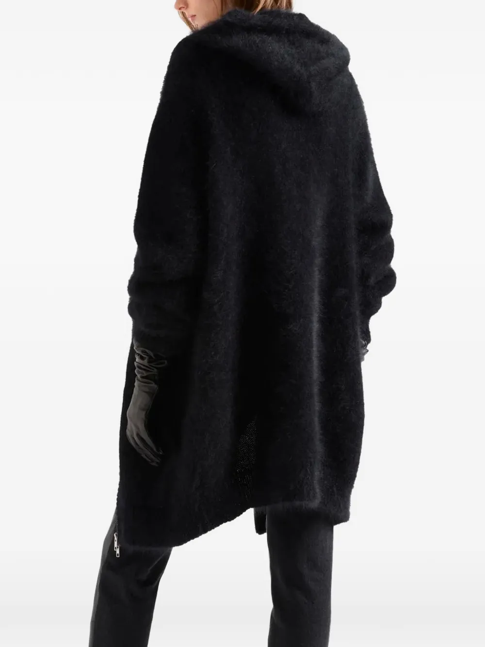 7 For All Mankind Pluizige hoodie met rits Zwart