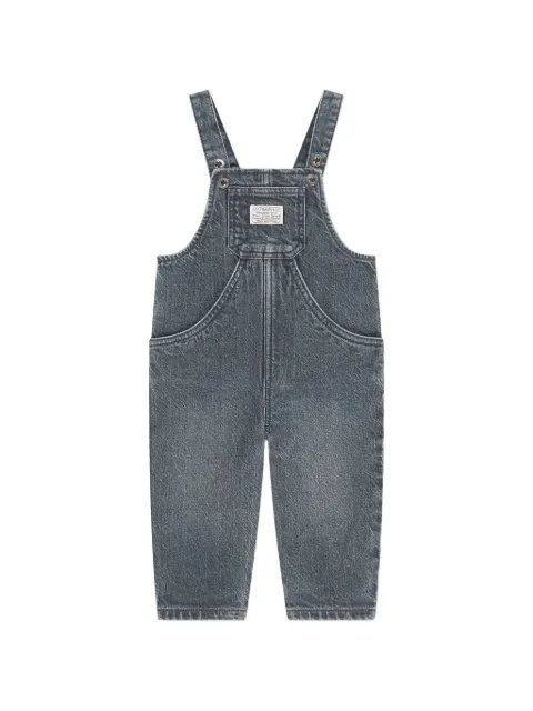 Levi's Kids acid-wash logo-patch dungarees