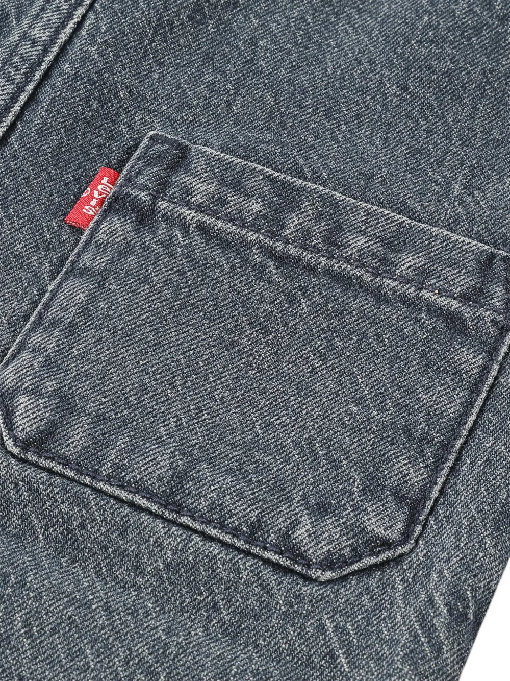Levi's Kids acid-wash logo-patch dungarees Blauw