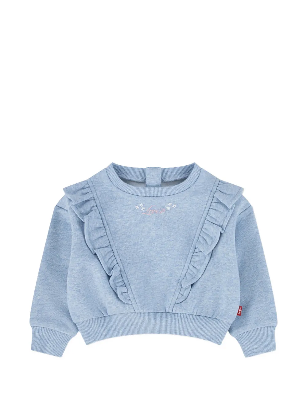 Levi's Kids ruffled crew joggers and sweatshirt set Blauw