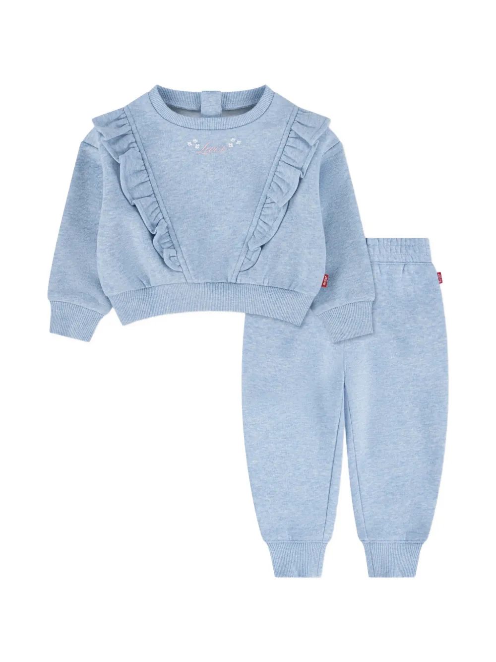 Levi's Kids ruffled crew joggers and sweatshirt set - Blu