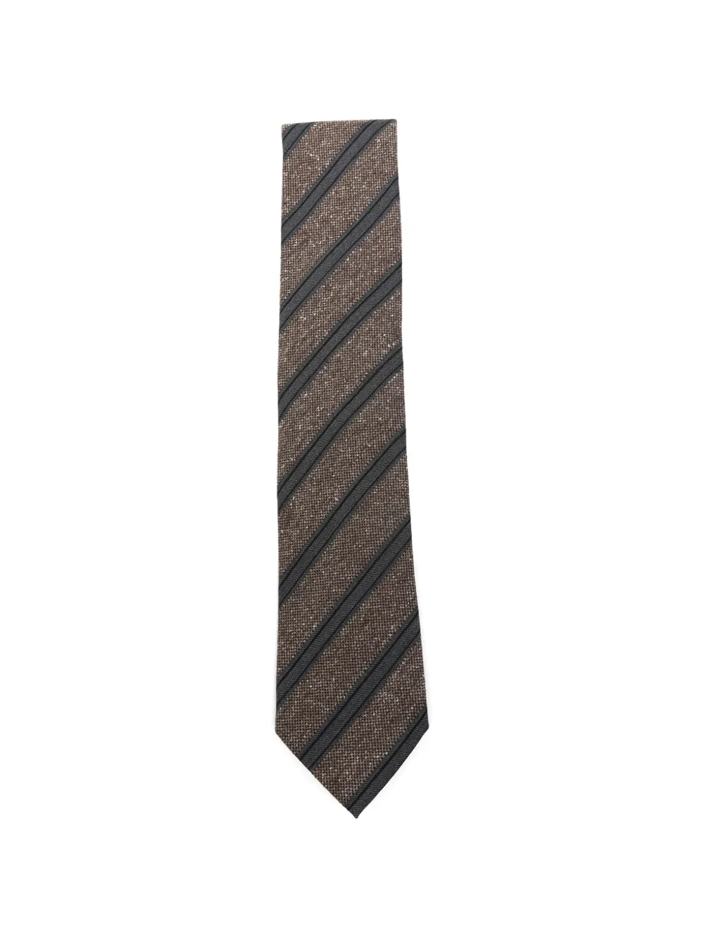Zegna diagonal-stripe flecked tie