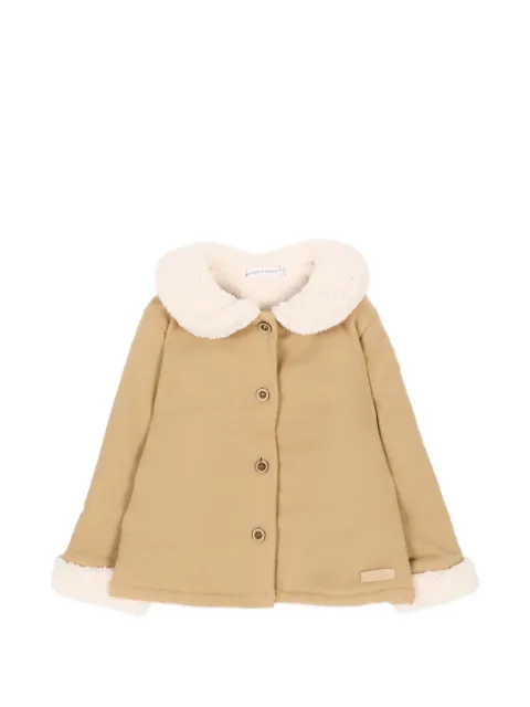 Bamboom shearling-collar button-up coat