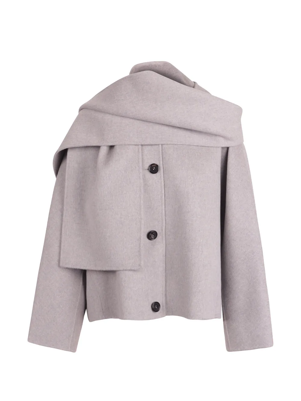 'S Max Mara scarf-detail button-up jacket - Grau