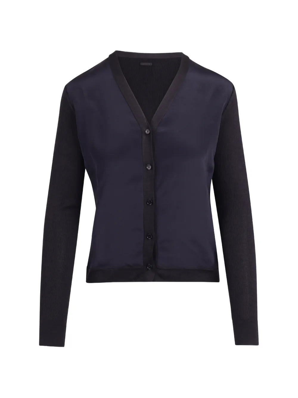 Max Mara ribbed-knit panelled cardigan - Grey