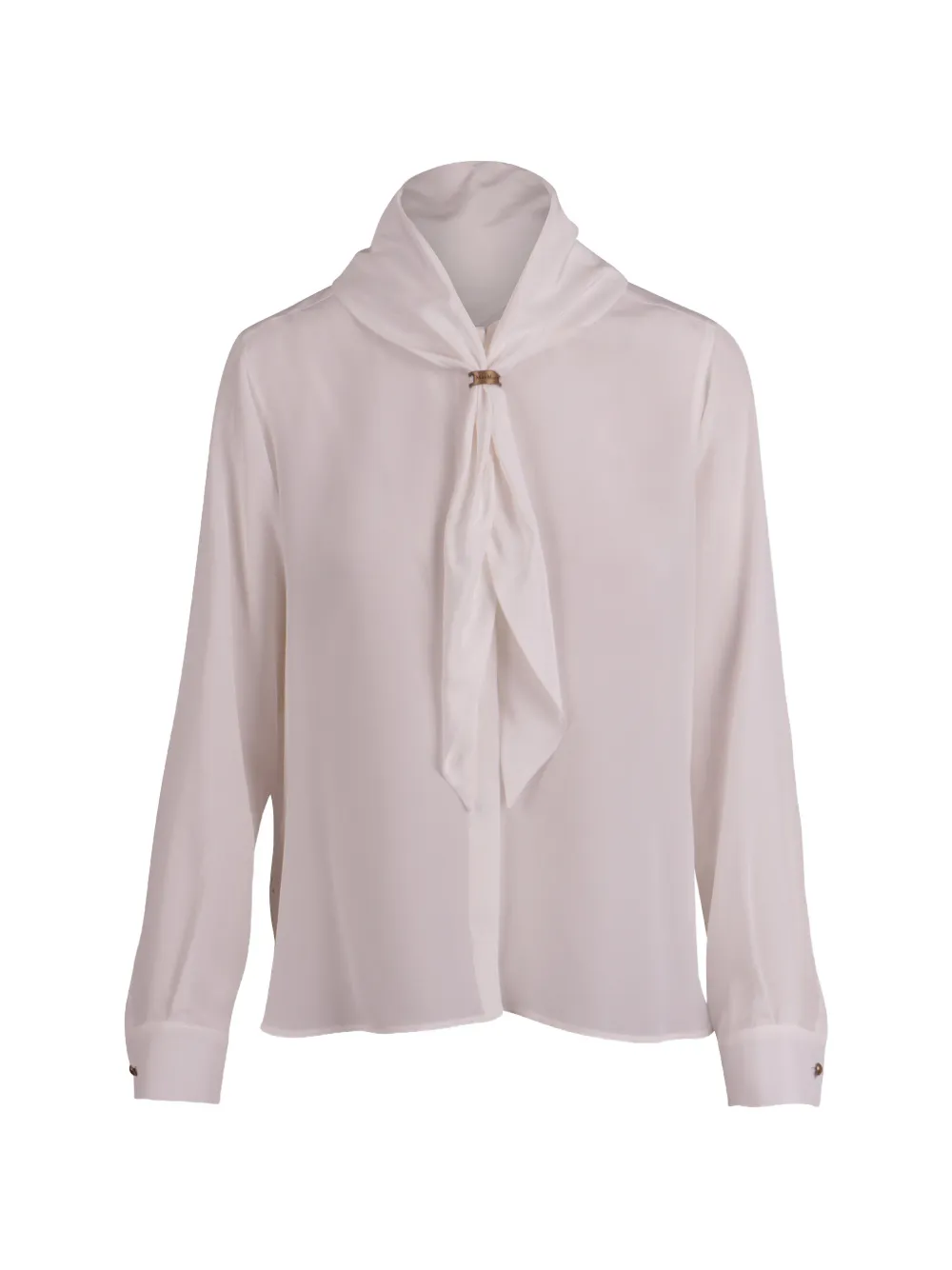 Max Mara scarf-detail long-sleeve blouse Wit
