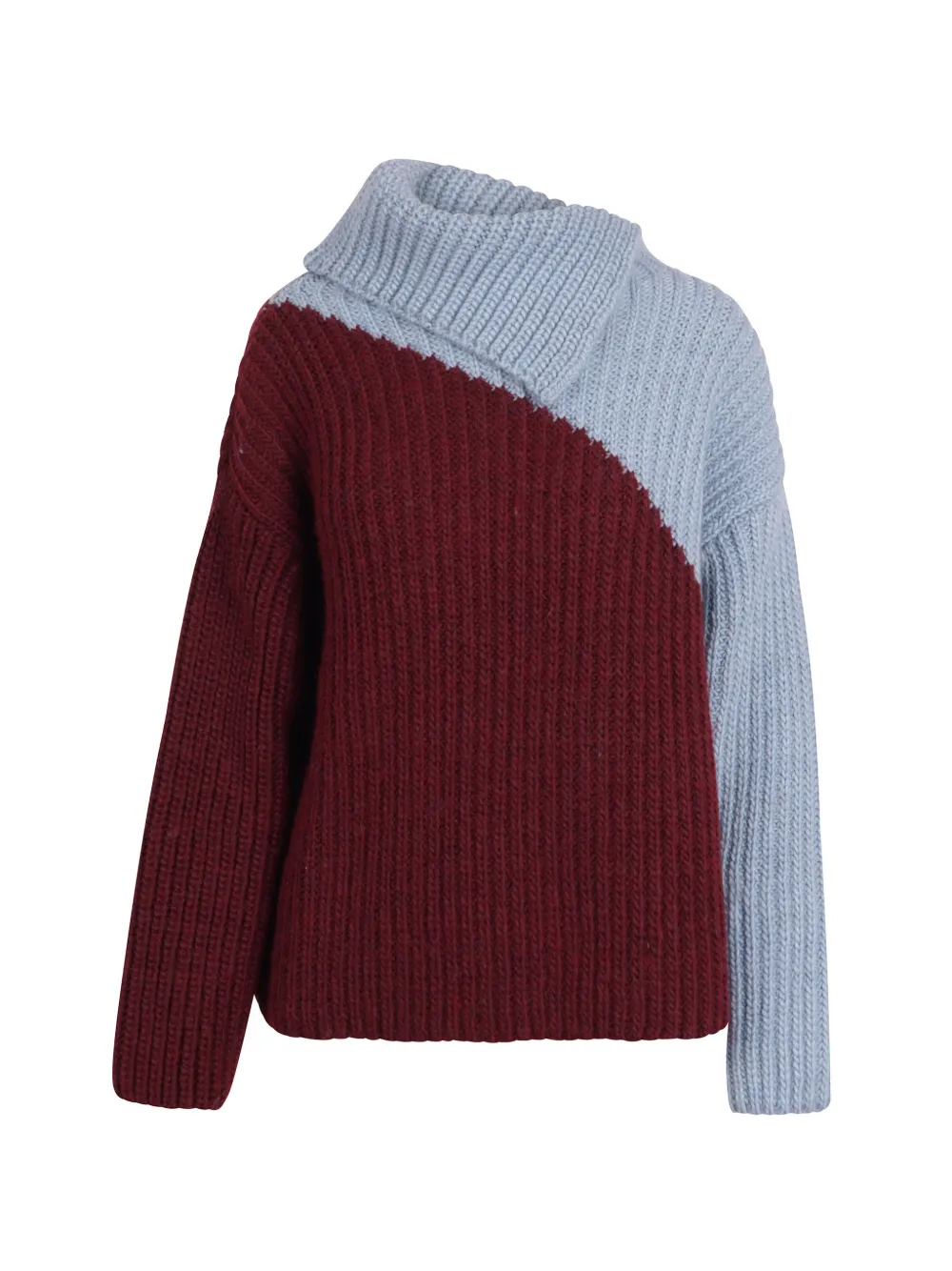 Essentiel Antwerp Kolorama Two-tone Ribbed Sweater In Red
