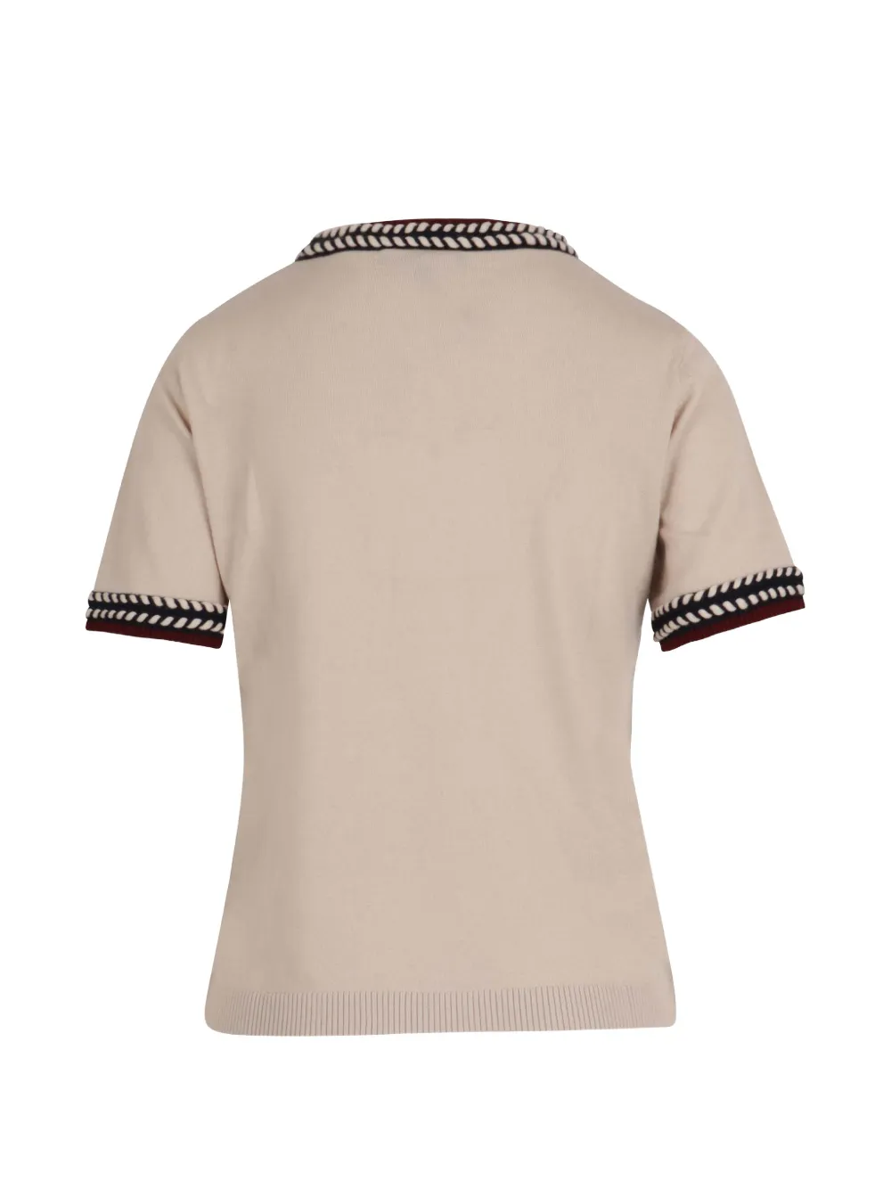 'S Max Mara embroidered-trim short-sleeve sweater Beige