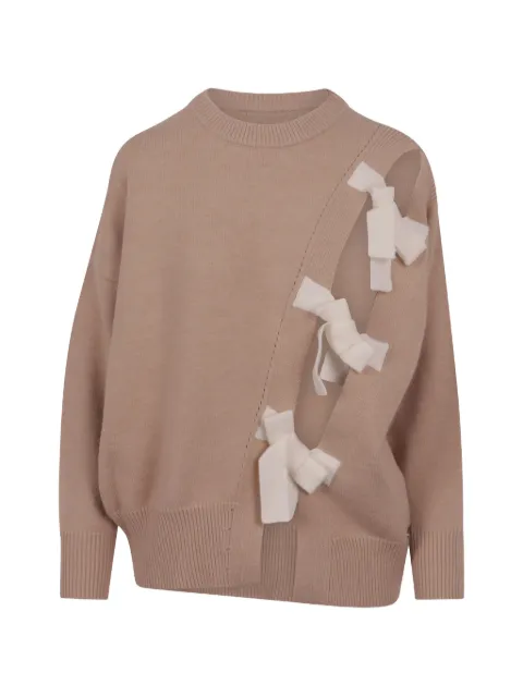 Jovonna Brighton bow-detail cut-out sweater