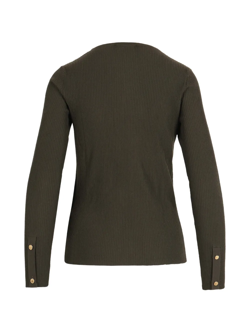 'S Max Mara ribbed-knit button-cuff sweater Groen