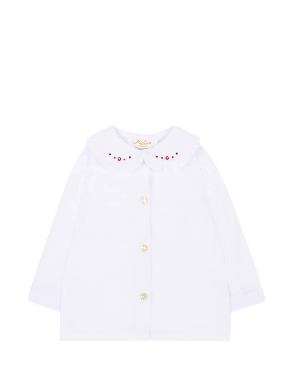 KIDIWI ruffled-collar embroidered shirt - Bianco