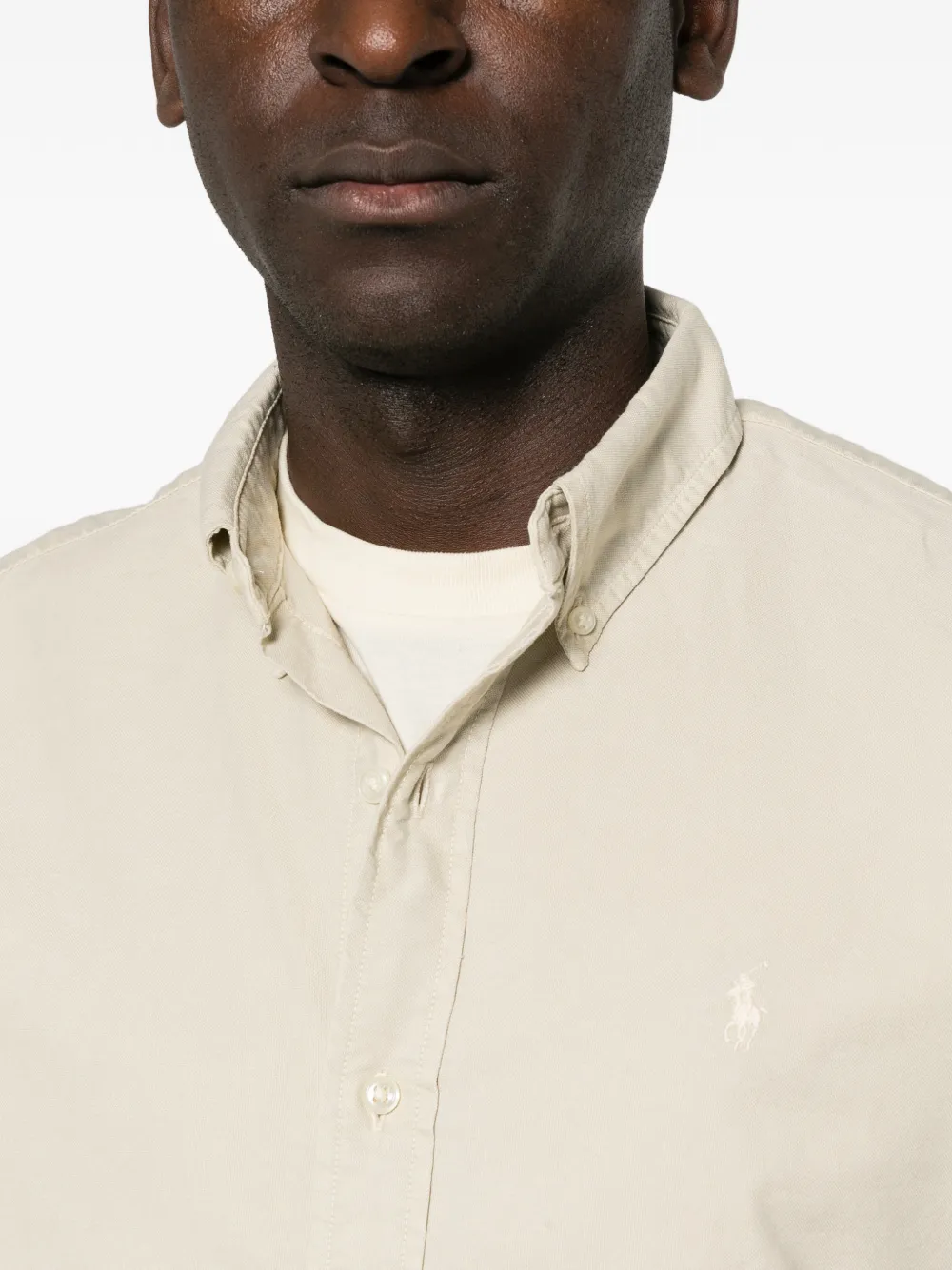 Polo Ralph Lauren Overhemd met geborduurd logo Beige
