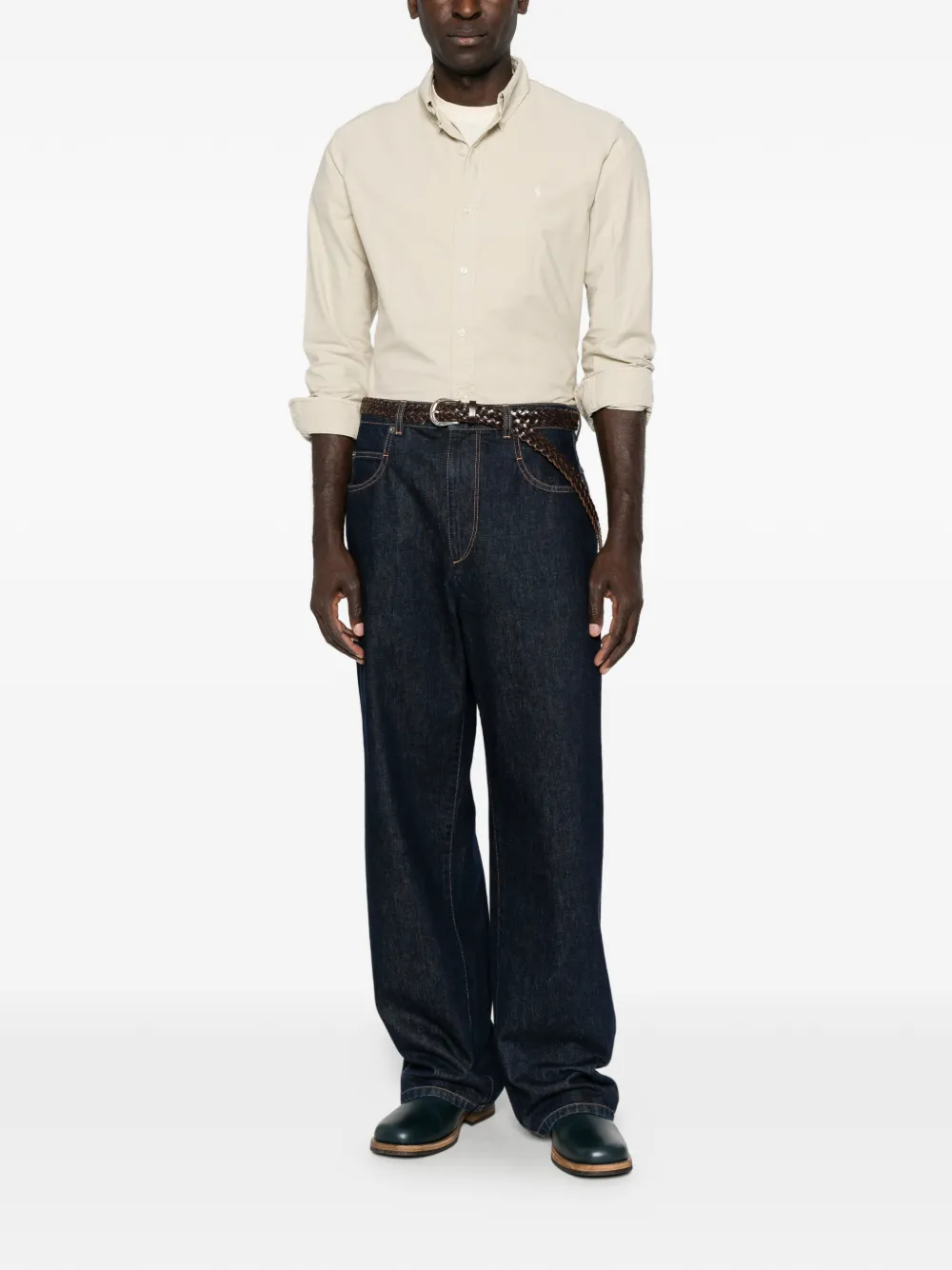 Polo Ralph Lauren Overhemd met geborduurd logo Beige