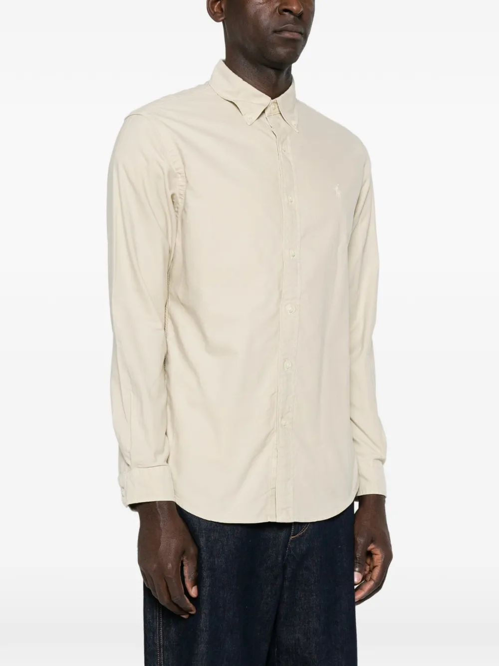 Polo Ralph Lauren Overhemd met geborduurd logo Beige