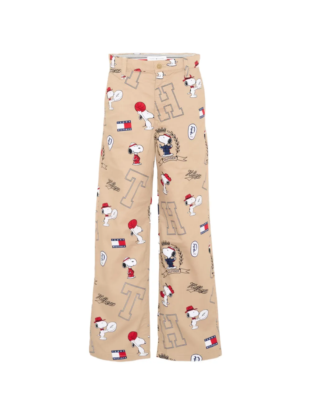 Tommy Hilfiger Junior graphic-print straight-leg trousers - Toni neutri