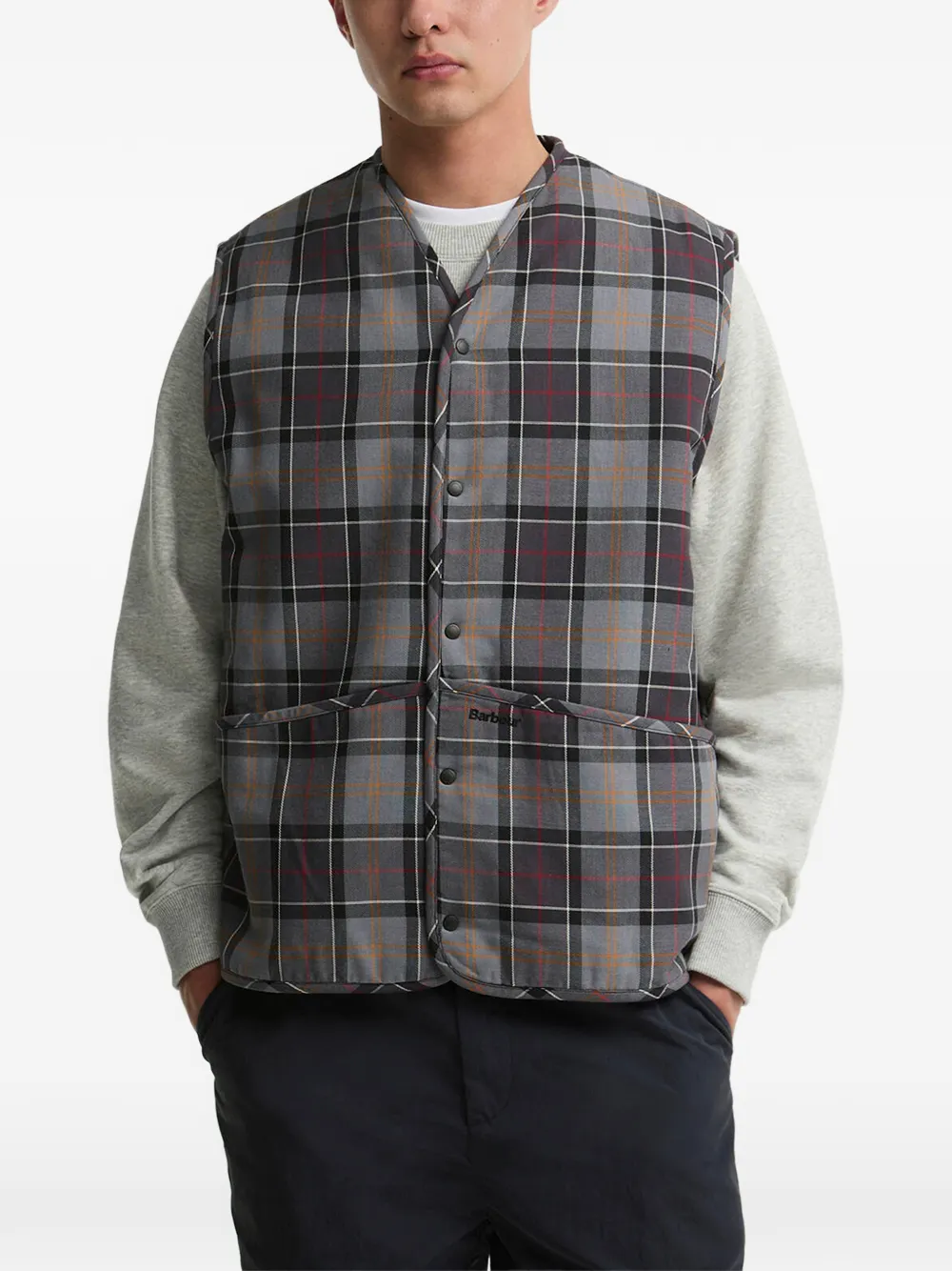 Barbour bodywarmer met tartanruit Grijs