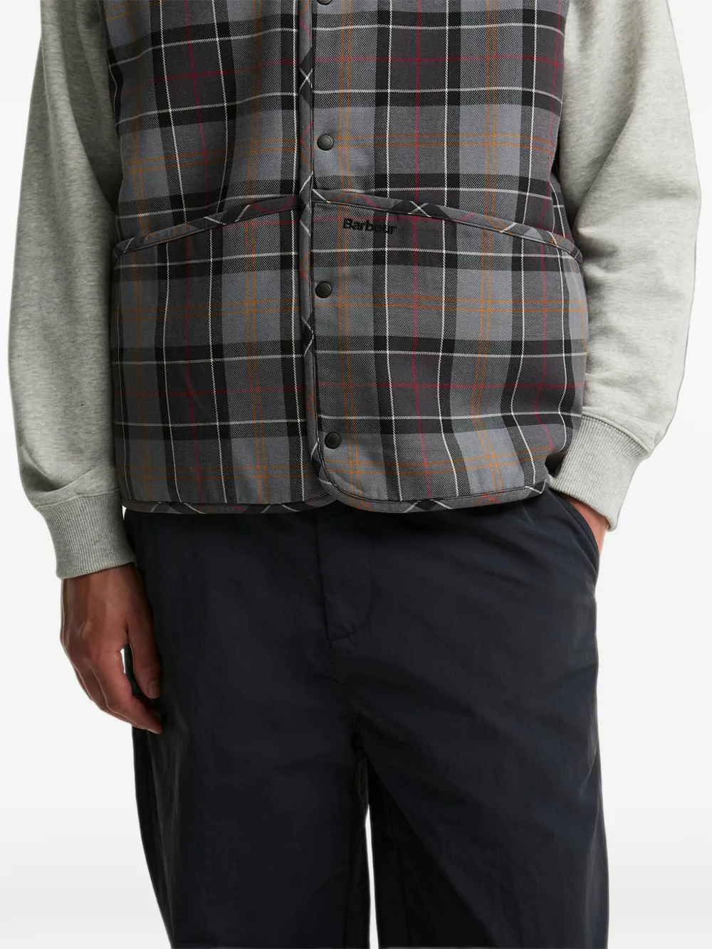 Barbour bodywarmer met tartanruit Grijs