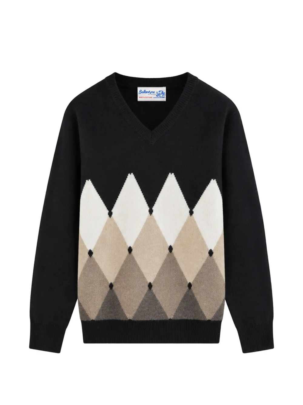 Ballantyne argyle V-neck sweater - Black
