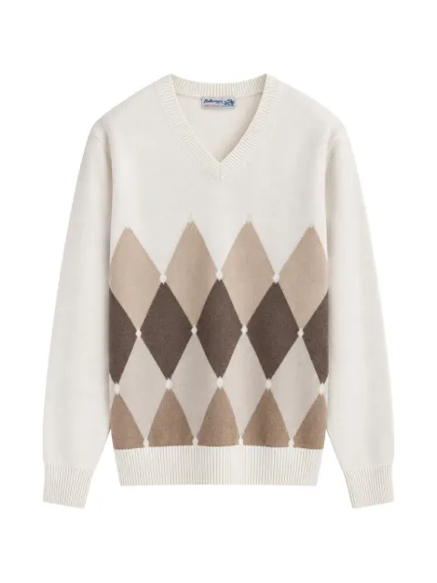 Ballantyne argyle-intarsia V-neck sweater