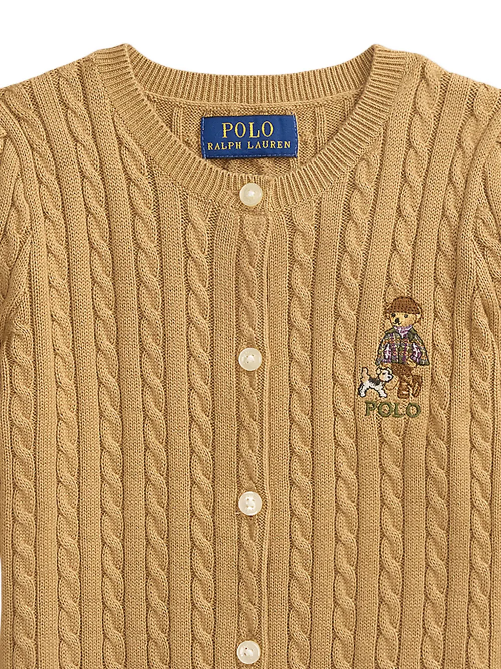 POLO RALPH LAUREN KIDS Polo Bear mini-kabelvest van katoen Beige