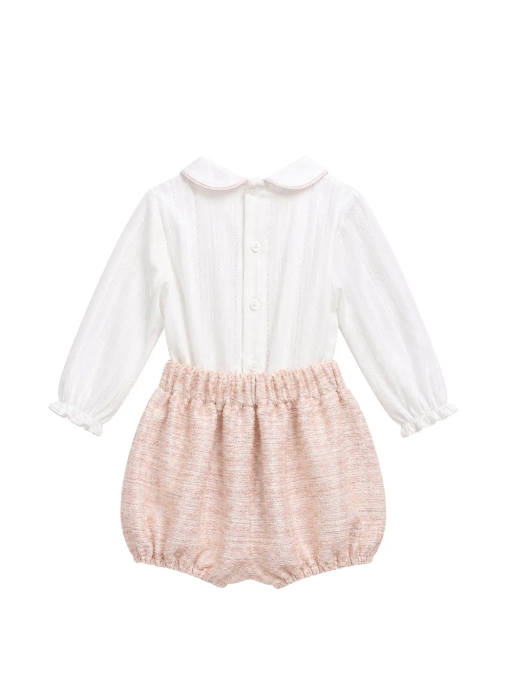 La Stupenderia Set met bouclé shorts en body met strikdetail Wit