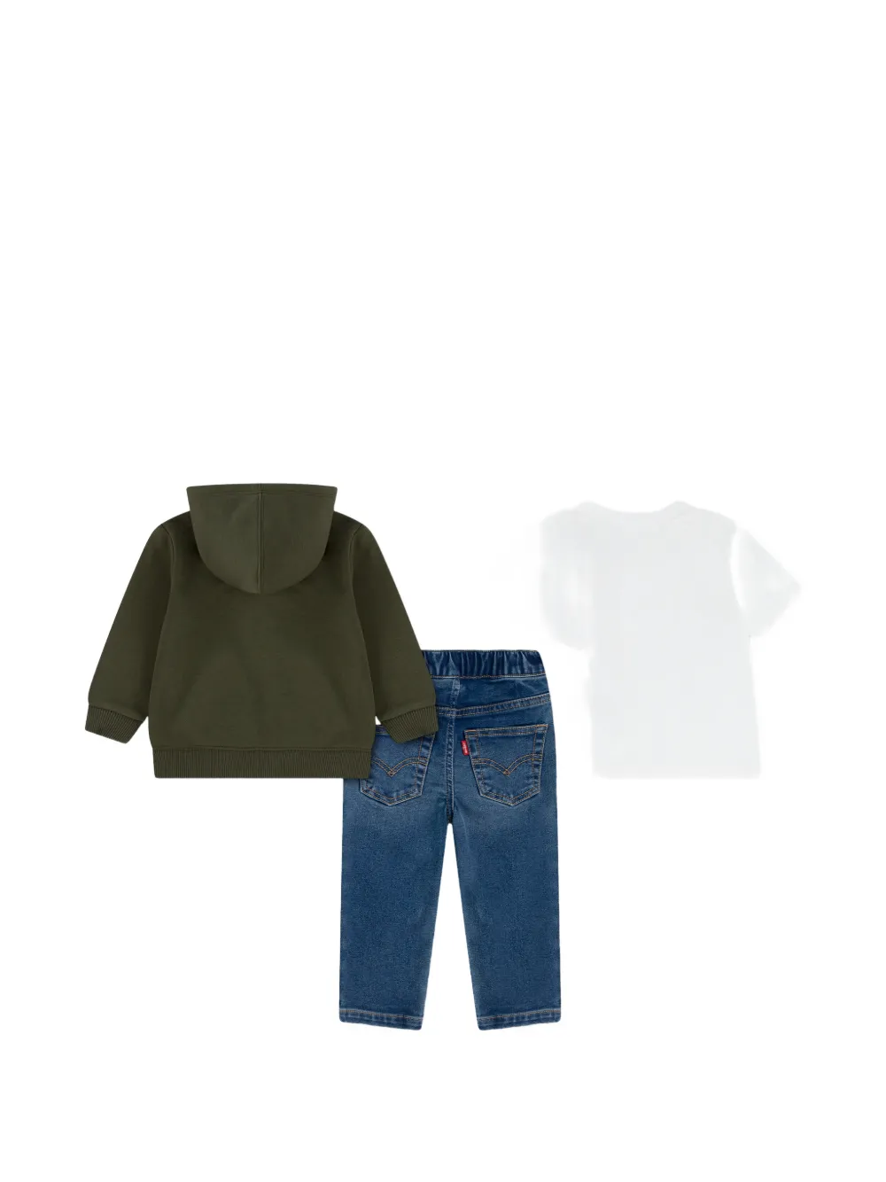 Levi's Kids Set met hoodie met rits en grafische print Groen