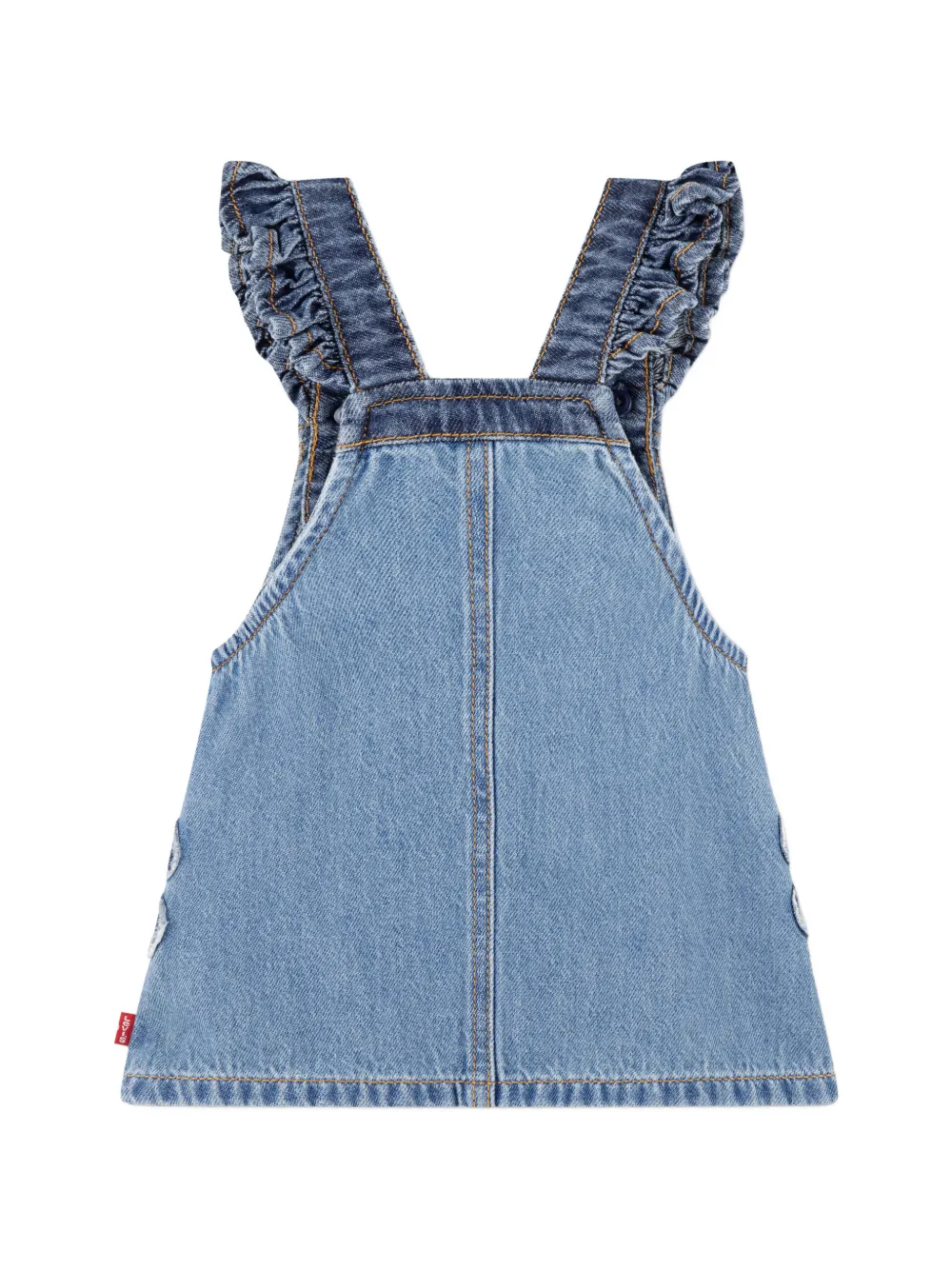 Levi's Kids flower-patch dungaree skirt Blauw