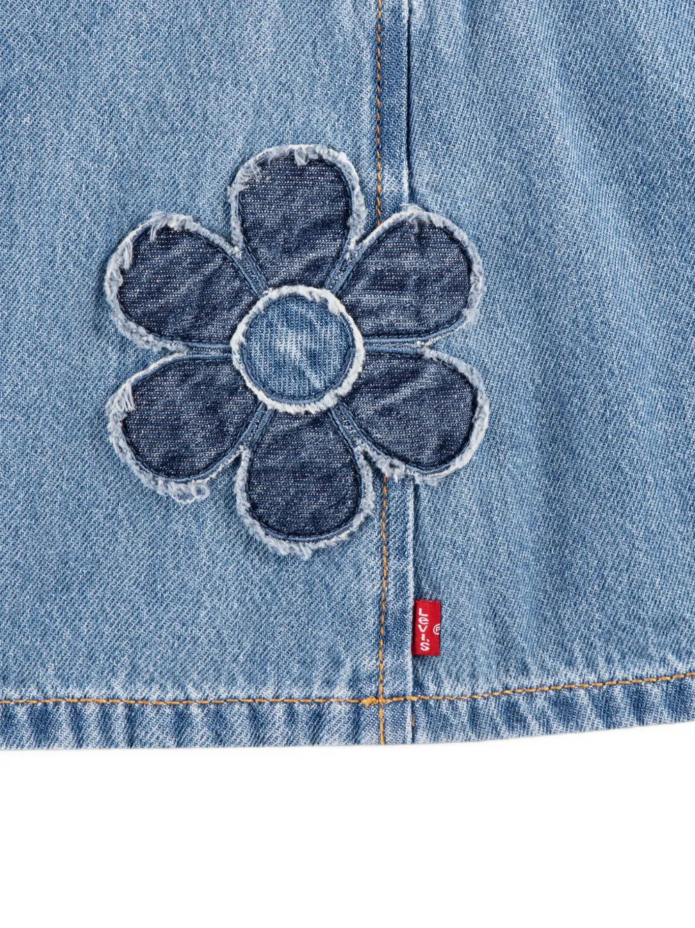 Levi's Kids flower-patch dungaree skirt Blauw