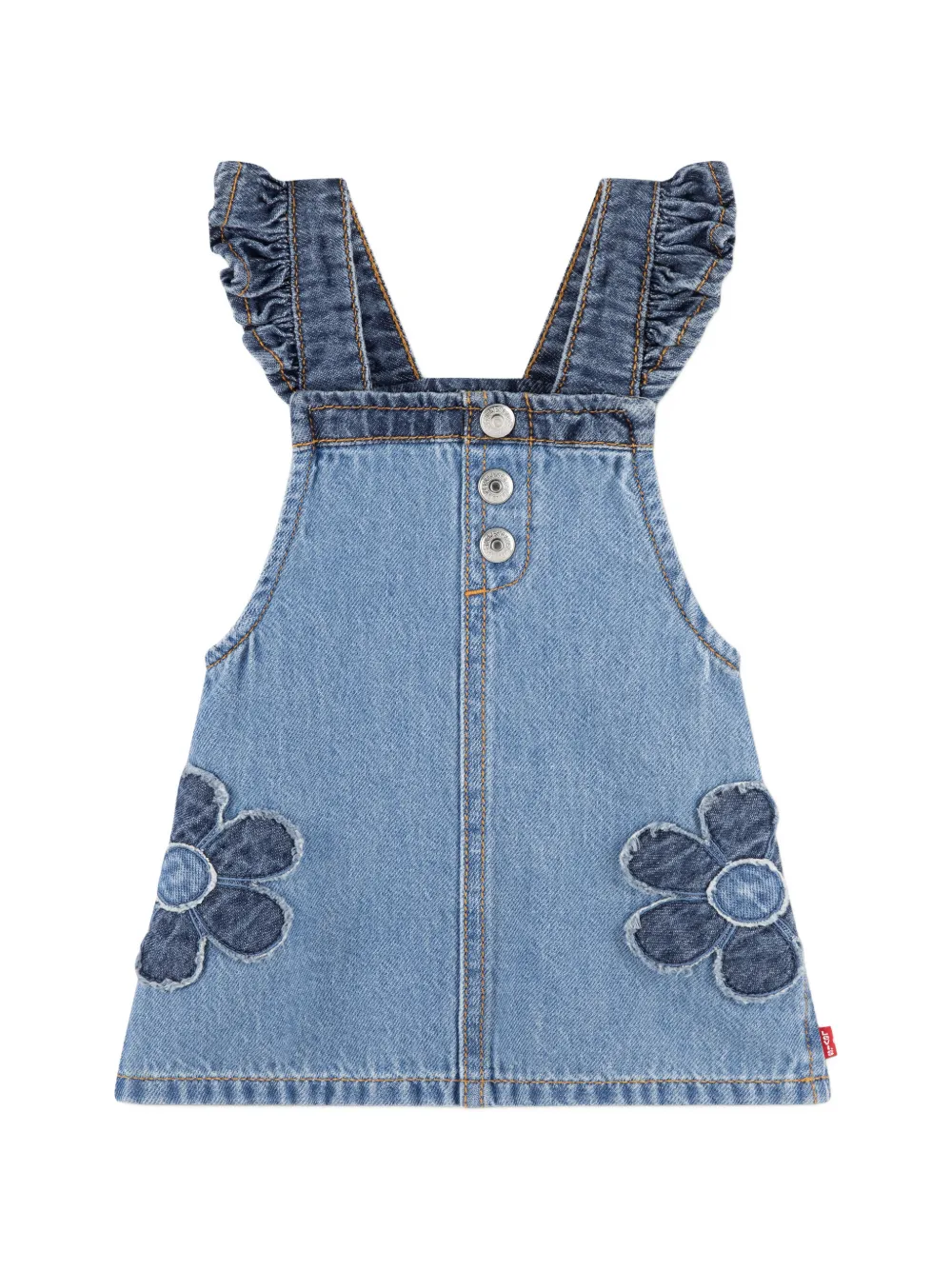 Levi's Kids flower-patch dungaree skirt - Blau