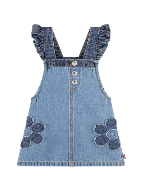 Levi's Kids flower-patch dungaree skirt
