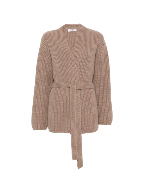 Liska belted ribbed-knit cardigan
