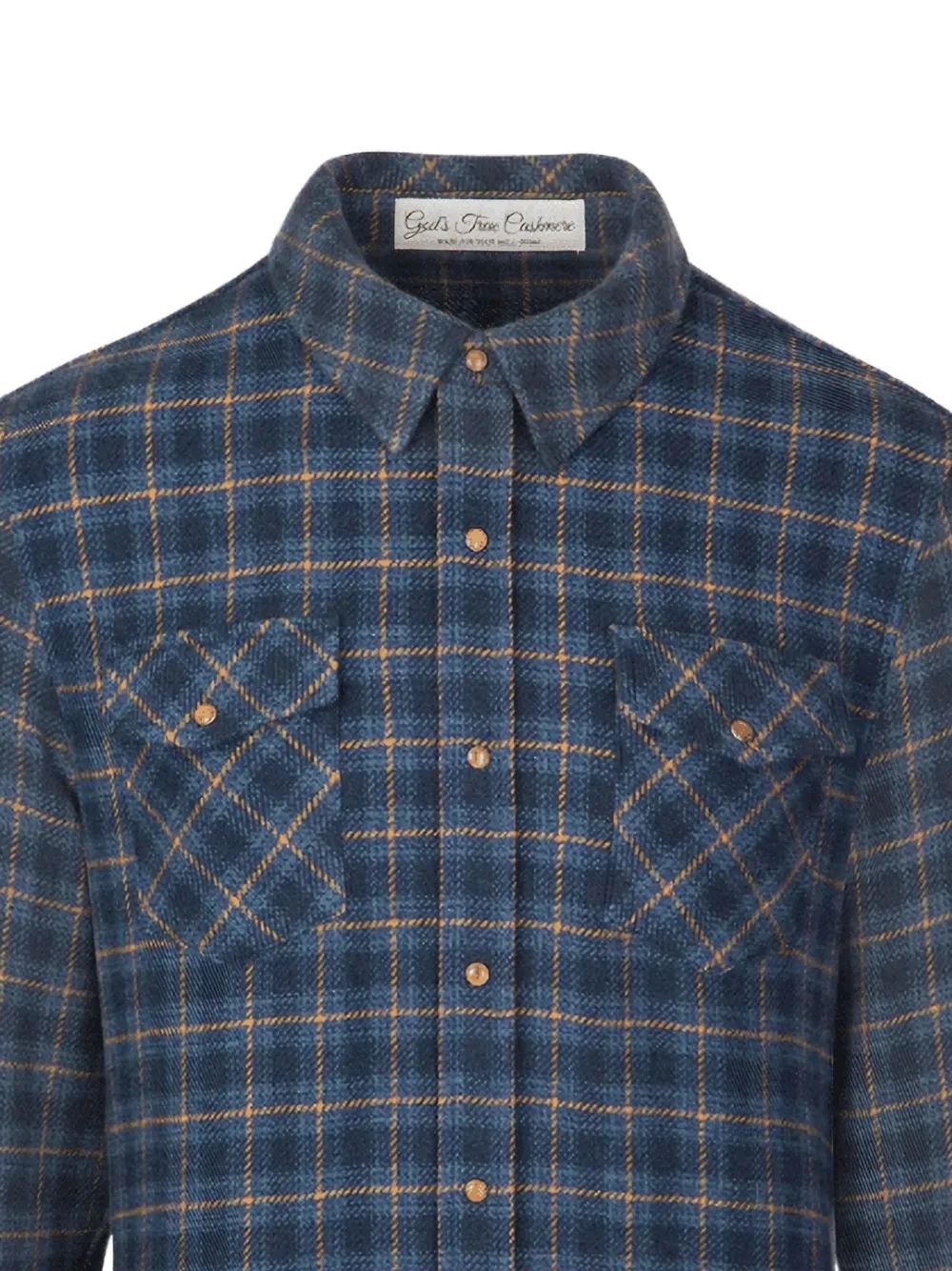GOD'S TRUE CASHMERE The Rugged Explorer geruit shirt Blauw