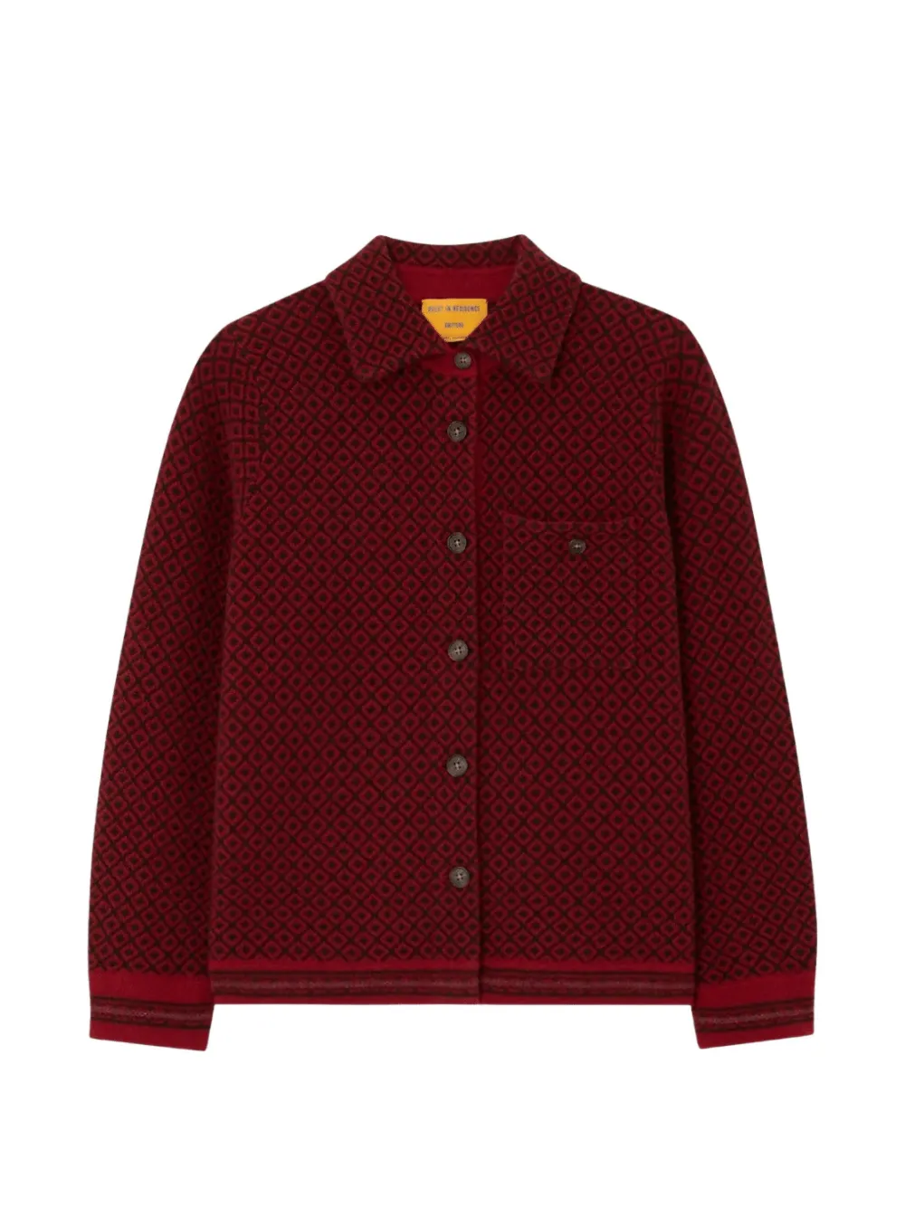 Guest In Residence Dylan Marquise geometric-pattern cardigan Rood