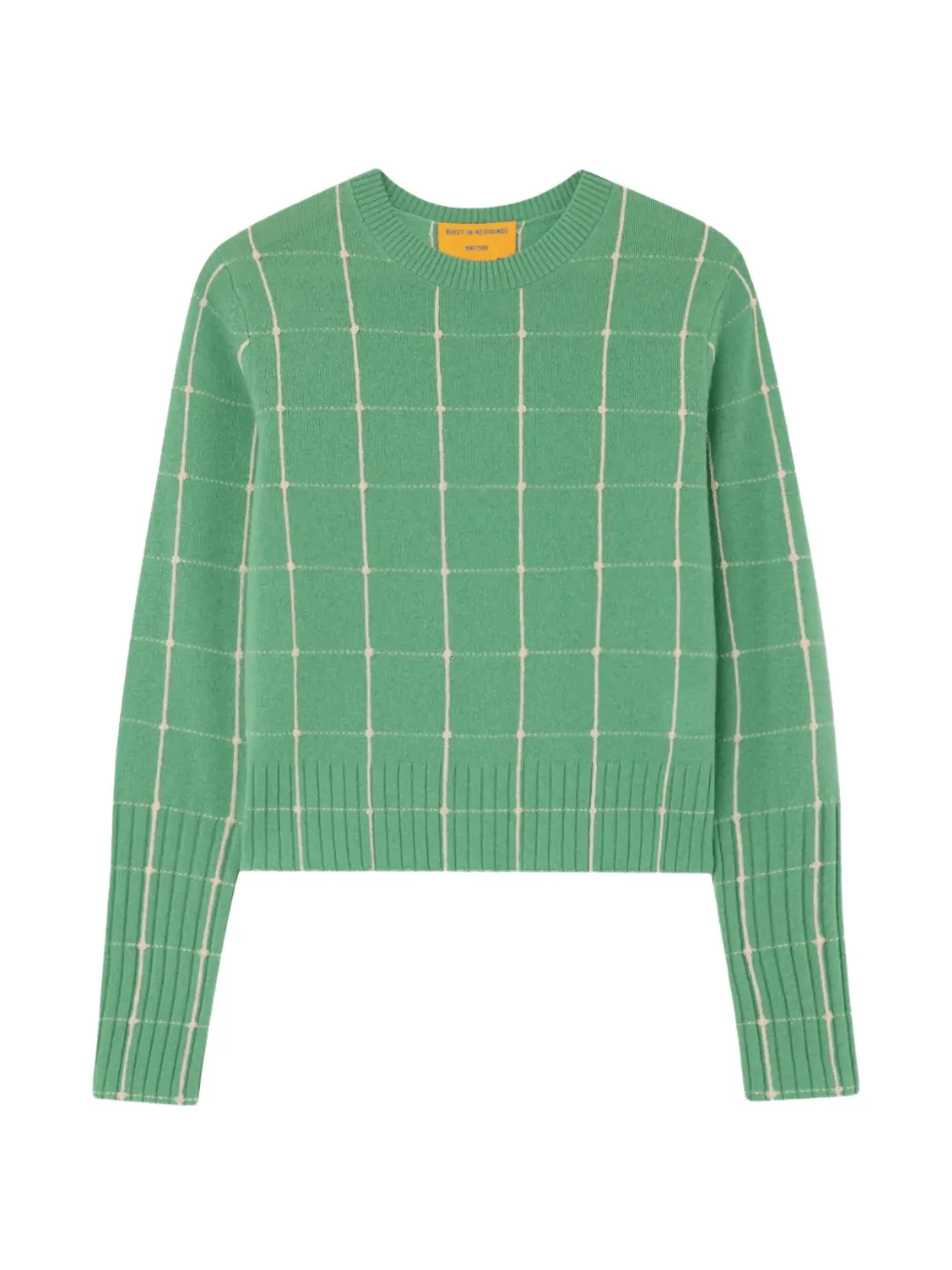 Guest In Residence Shrunken Checker cashmere sweater Groen