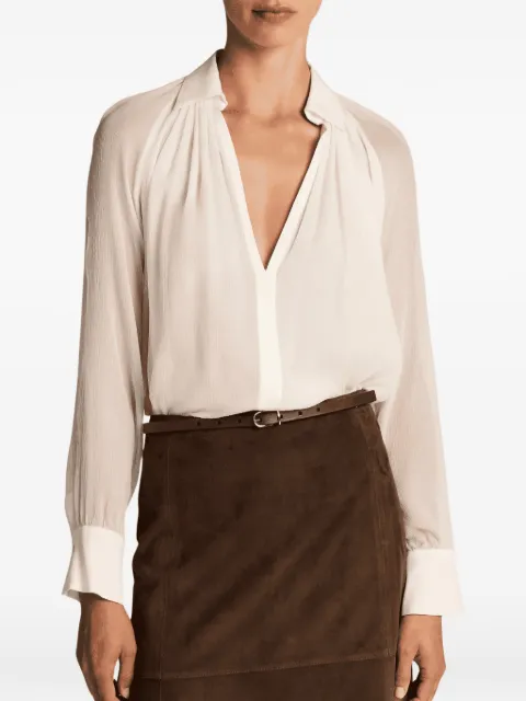 Vince gathered long-sleeve blouse