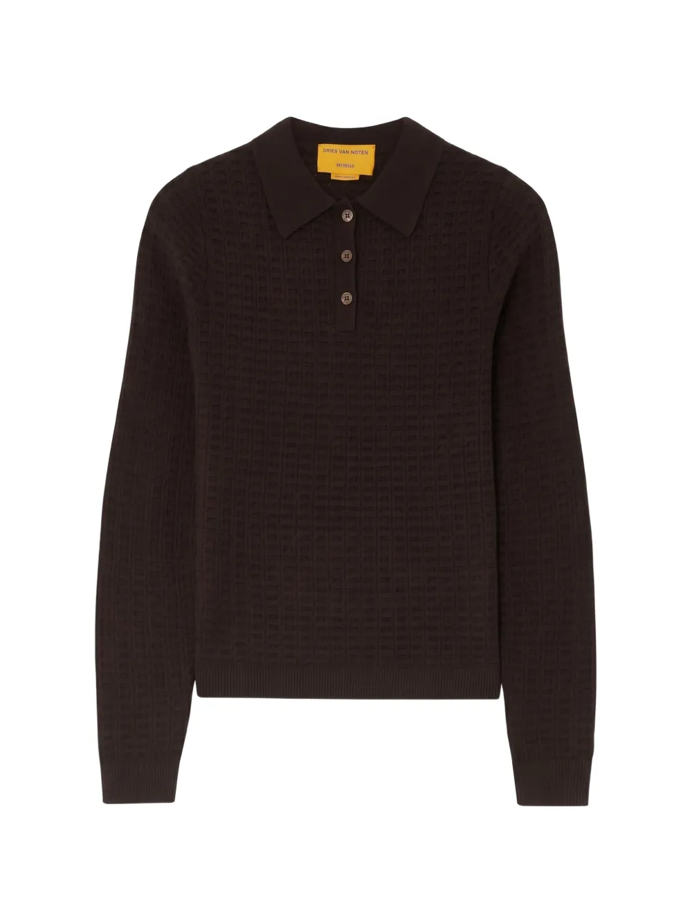 Guest In Residence waffle-knit polo sweater Bruin