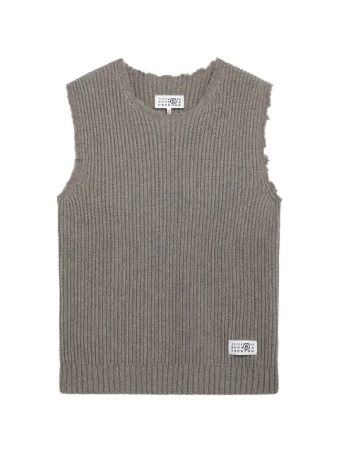 MM6 Maison Margiela frayed-edge ribbed-knit vest