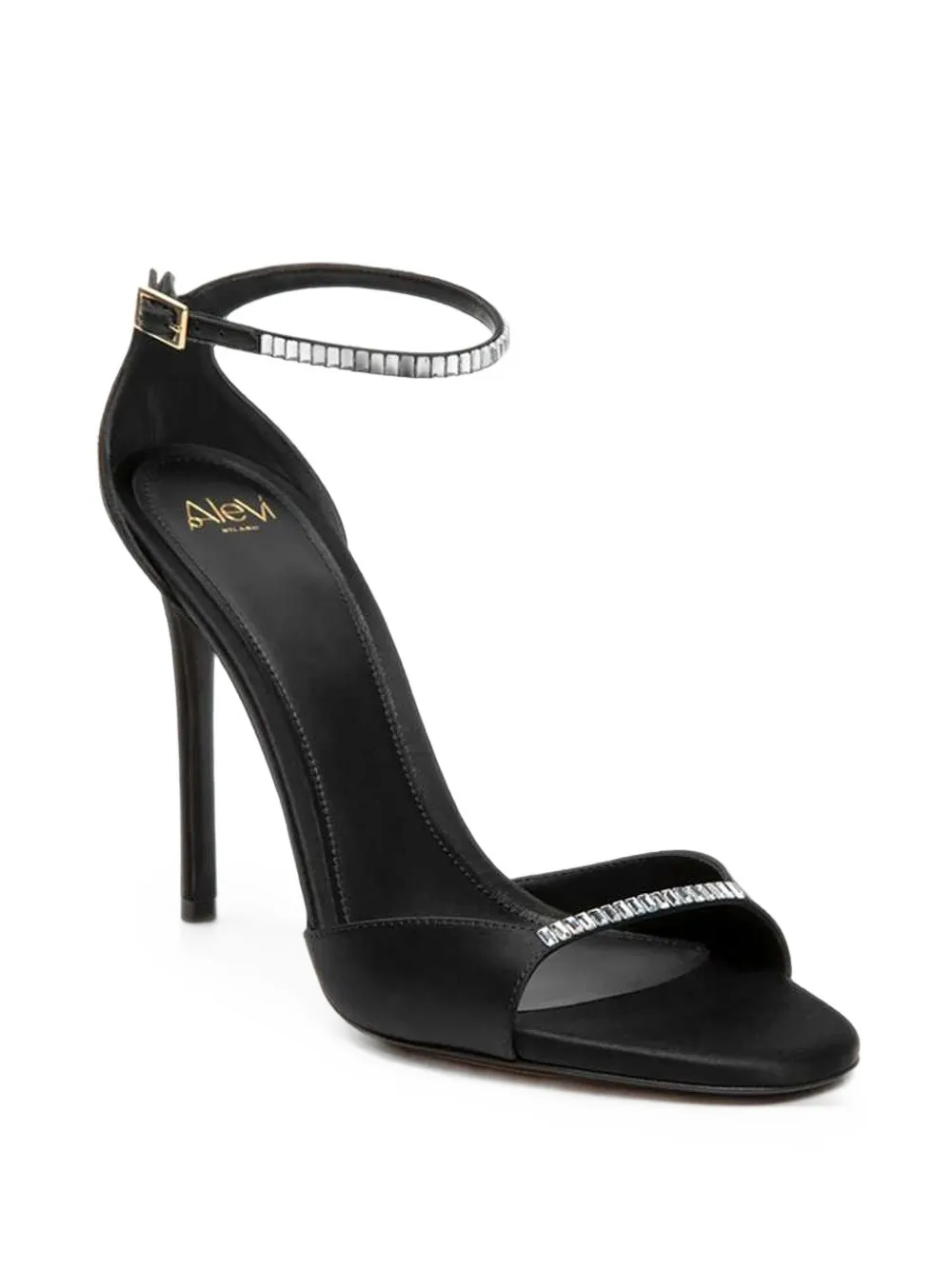 Alevì Ninel Xtal crystal-embellished silk sandals Zwart