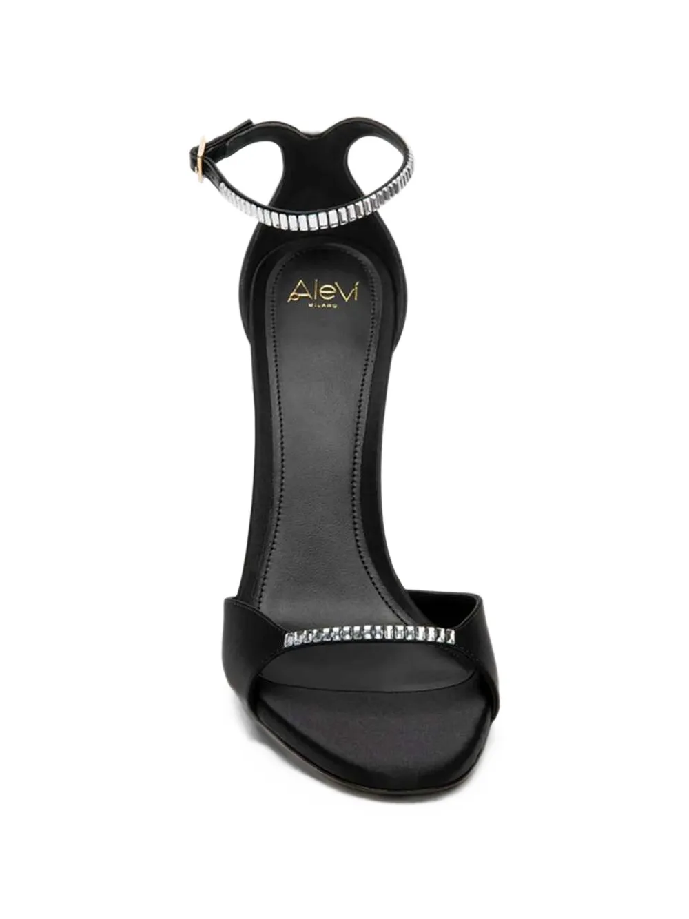 Alevì Ninel Xtal crystal-embellished silk sandals Zwart