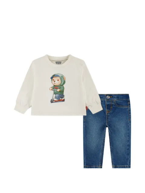 Levi's Kids graphic-print long-sleeve T-shirt and jeans set