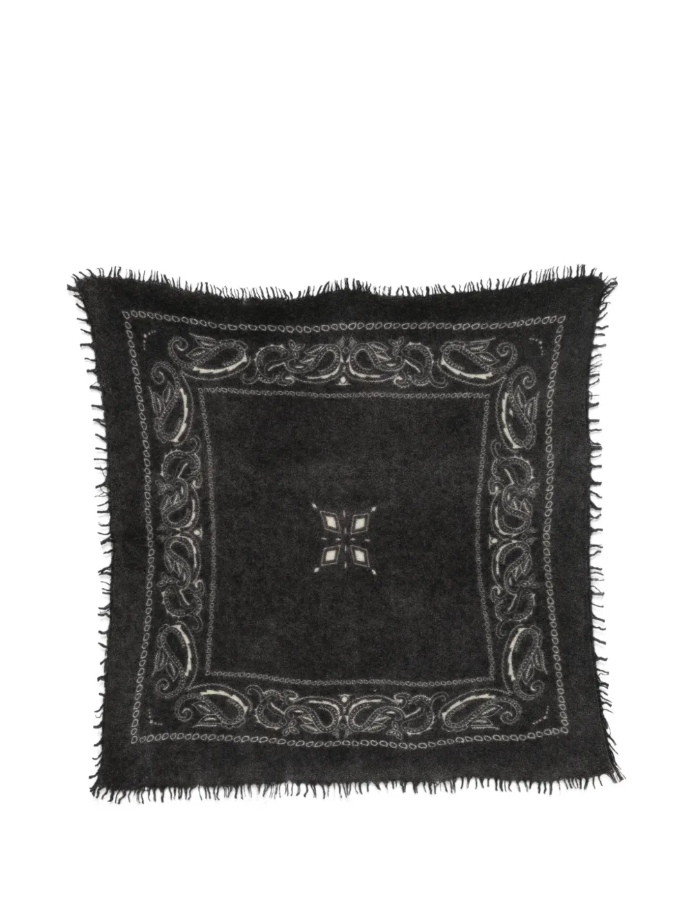 Liska Feli paisley-print fringed scarf - Grigio