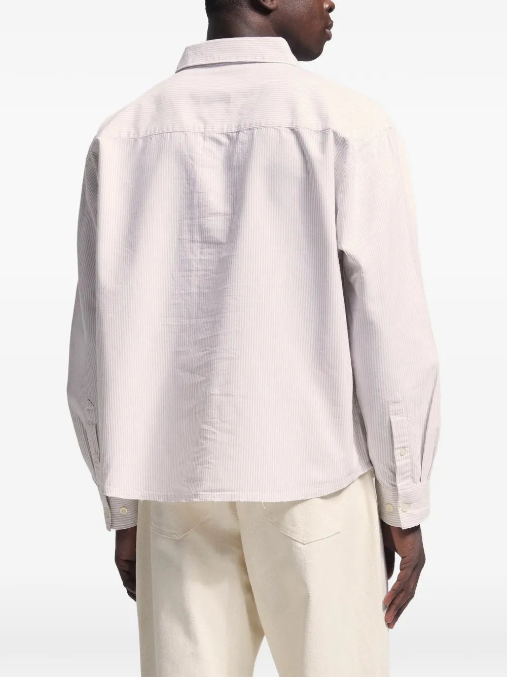 Bram s Fruit vertical-stripe button-down shirt Beige