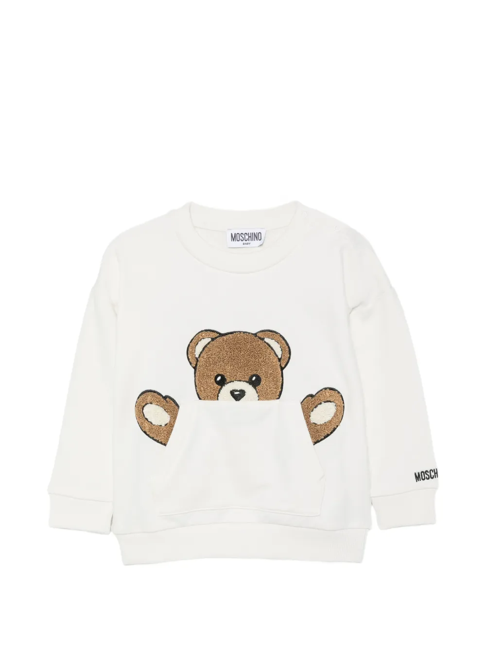 Moschino Kids Teddy-Bear-patch sweatshirt - Bianco