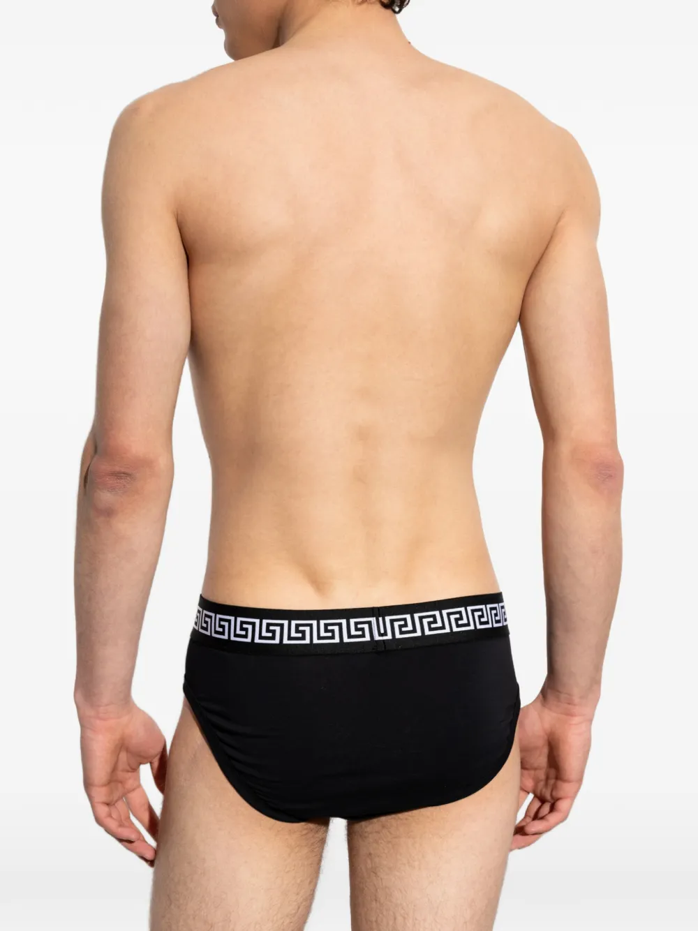 Versace Twee Greca slips met Medusa-hoofd Zwart