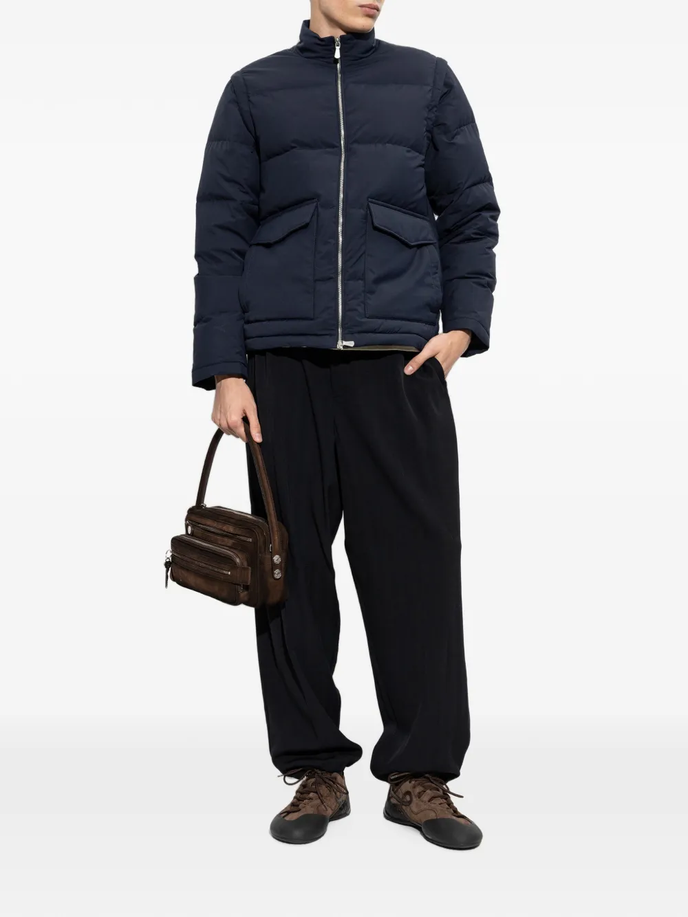 Eleventy Gewatteerd jack met opstaande kraag Blauw