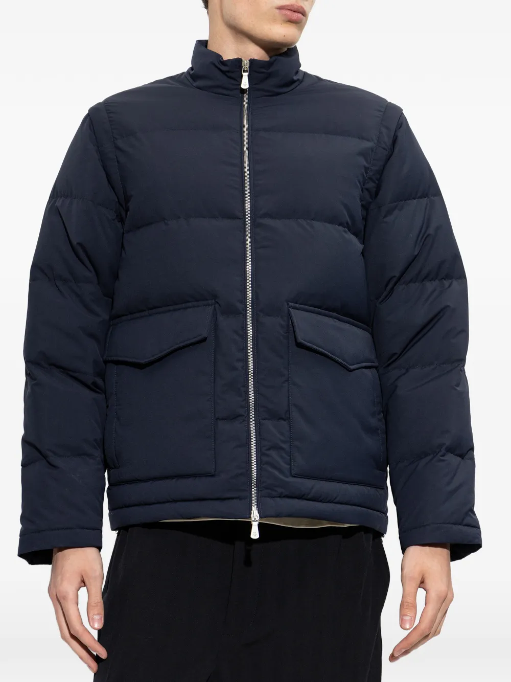Eleventy Gewatteerd jack met opstaande kraag Blauw